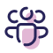 A group of three users purple icon design