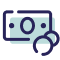 Paper money and coins icon