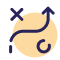 Strategy planning icon with arrows and circle