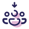 Icon showing user connecting with group