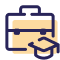 Briefcase and graduation cap icon